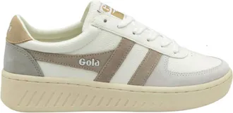 Gola Womens Grandslam Trident Sneakers In White/ Feather Grey