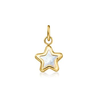 RS Pure by Ross-Simons Italian Mother-Of-Pearl Star Charm in 14kt Yellow Gold