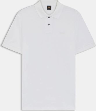 HUGO BOSS Mens Prime Logo Print Polo Shirt - White - Size: 42