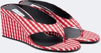 Alaia Ala&iuml;a Sandalias con cu&ntilde;a Cube a cuadros vichy