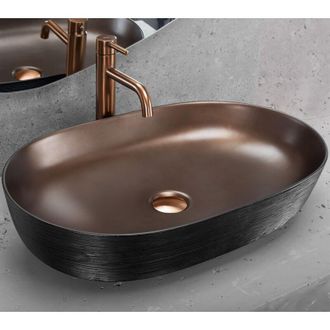 Rea Rea - Lavabo Sobre Encimera Cleo 61 Copper Bush / Black