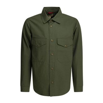 Manifattura Ceccarelli Country Ripstop-Texture Flap-Pocket Shirt - Heren - Casual Overhemden - Groen - L - Katoen - Overhemden