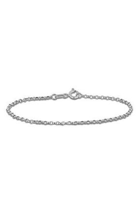 Delmar Rolo Link Chain Bracelet, 1.50mm in White Gold at Nordstrom Rack