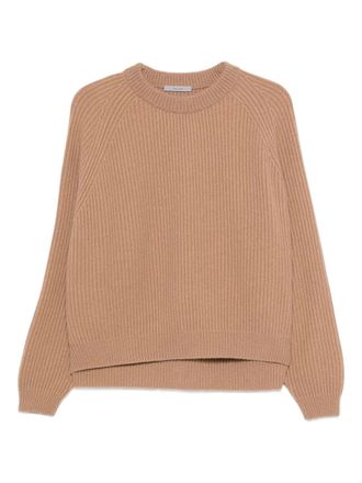 Dusan ribbed round-neck sweater - women - Cashmere - One Size - Neutrals