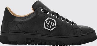 Philipp Plein Sneakers basse in pelle con logo Hexagon in strass