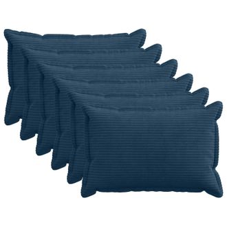 vidaXL Federa 6 Pz Houten Blu Navy 50 X 80 Cm Corduroy Vidaxl