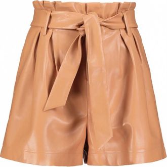 Bishop + Young Womens Vegan Leather Tie Shorts In Sundown