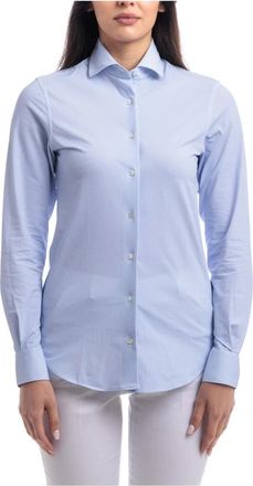 Xacus Slim Fit Overhemd - Dames - Overhemden - Blauw - 2XS - Overhemden