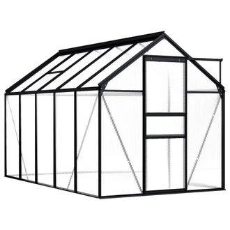 vidaXL Greenhouse Anthracite Aluminum 63.4 ft&sup2;