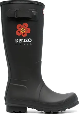 Kenzo x Hunter Wellington Original boots - men - Rubber/Rubber/Fabric - 41 - Black