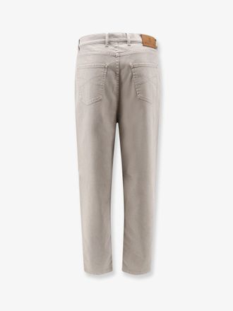 Brunello Cucinelli Mens Canvas Trousers Grey Cotton