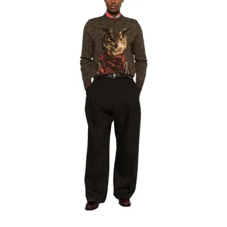 Etro Crew Neck Knit Jumper - male - Etro - Round-neck Knitwear - Brown - XL - Knitwear