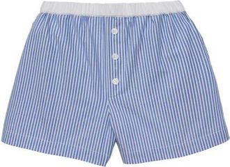 Petite Plume Cotton Twill Pajama Shorts in Blue at Nordstrom, Size X-Small