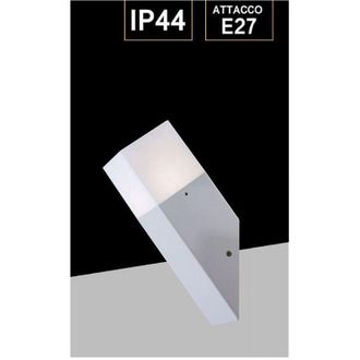 Trade Shop Trade Shop Traesio - Trade Shop - Applique A Muro Obliquo Esterno Attacco E27 In Alluminio Lampada Parete Ip44 B250 - Blanco