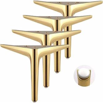 OEM Conjunto De 4 Piezas De Mobiliario Triangulares Con Patas Doradas, Acabado Galvanizado, 12 Cm - Crezuo