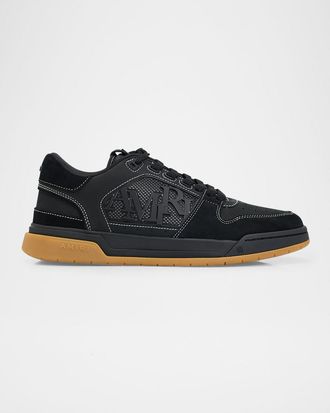 Amiri Logo Leather Low-Top Sneakers