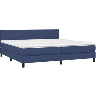 vidaXL Vidaxl - Cama Box Spring Con Colch&oacute;n Tela Azul 200x200 Cm