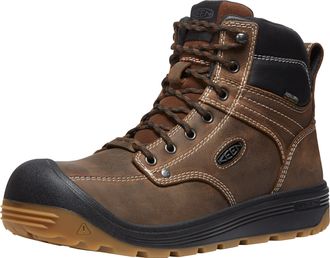Keen Mens Fort Wayne 6 Waterproof Composite Toe Wedge Work Boots, Dark Earth/Gum, 14 Wide