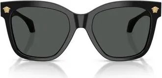 Versace 55mm Square Sunglasses in Black/dark Grey at Nordstrom