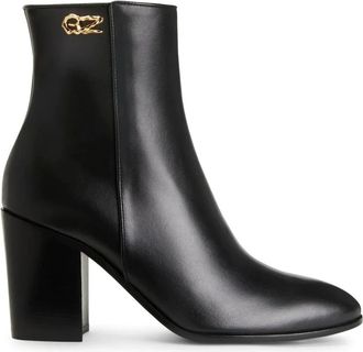 Giuseppe Zanotti Enkellaarsjes - Dames - Laarzen met Hak - Zwart - 41 EU - Leer - Schoenen