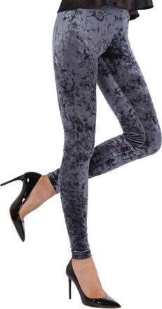 MeMoi Crushed Velvet Leggings in Navy at Nordstrom Rack, Size Large/x-Large