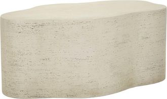 Mathi Design Mesa de centro efecto piedra beige l92