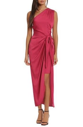Donna Morgan Draped Skirt One-Shoulder Dress in Vivacious at Nordstrom Rack, Size 10