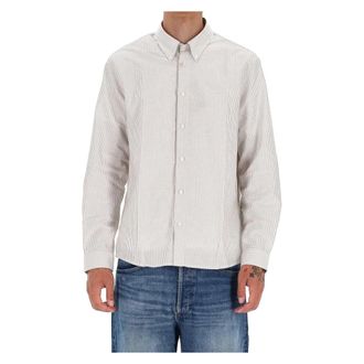 A.P.C. Wit Overhemd Standaard Pasvorm Katoen Piquet - Heren - Casual Overhemden - Wit - L - Katoen - Overhemden