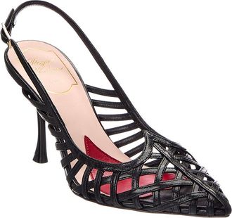 Roger Vivier 80 Leather Slingback Pump