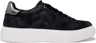 Blauer Shimmer PU Nubuk Sneaker - Dames - Sneakers - Zwart - 39 EU - Schoenen