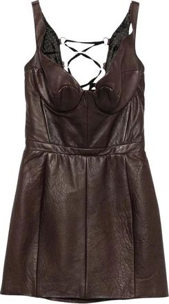 Maria Lucia Hohan Jurk - Dames - Korte kleedjes - Bruin - XS - Leer - Kleedjes