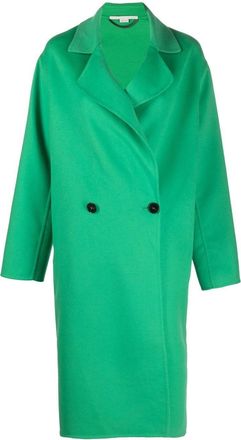 Stella McCartney double-breasted wool coat - women - Wool/Cotton/Viscose - 36 - Green