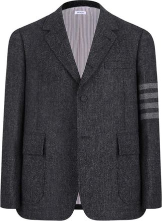 Thom Browne Blazer met Streepdetail - Heren - Blazers - Grijs - L - Wol - Jassen