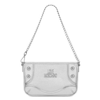 Love Moschino Shoulder Bags, female, Gray, ONE SIZE, Silver Hand Bag with Metal Details
