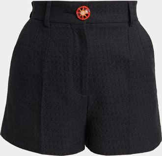 Dolce & Gabbana Carretto-Button Textured Cotton-Linen Shorts