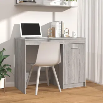 vidaXL Vidaxl - Escritorio De Madera Contrachapada Gris Sonoma 100x50x76 Cm