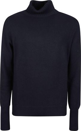 Ballantyne Plain Stitch Pure Cashmere Ribbed Turtleneck Sweater