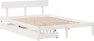 vidaXL Vidaxl - Bed Frame without Mattress White 140x200 cm Solid Wood Pine