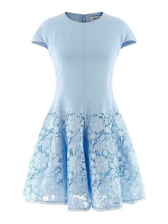 Self Portrait Blue Crepe Lace Dress