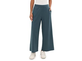 Eileen Fisher Lightweight Ponte Wide Ankle Pants Womens Clothing Eucalyptus : LG 27, Tencel/Polyamide/Elastane