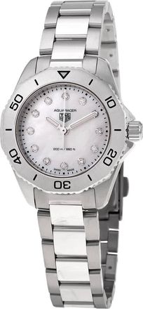 Tag Heuer Aquaracer Quartz Diamond White Mother of Pearl Dial Ladies Watch WBP1416.BA0622