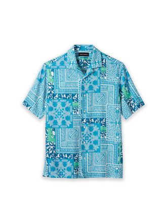Paul Fredrick Linen Blend Bandana Casual Shirt