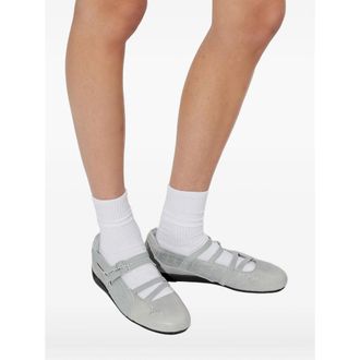 Puma Crocodile-Effect Calf Leather Flat - Gray