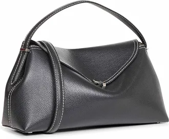 Toteme Womens Top-Handle Bag T-Lock Black Leather Handbags Hand