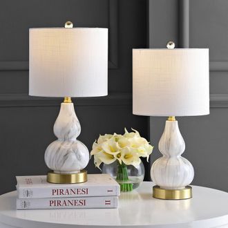 Jonathan Y Designs Anya 20.5 Mini Glass Table Lamp (Set of 2)