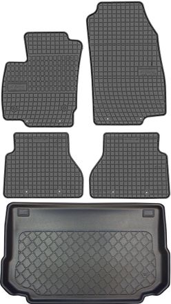 OEM Fiat B-max Minivan De 09.2012 A 11.2017 Set - Alfombrillas De Goma Para Coche + Alfombrilla Para Maletero