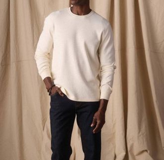 The Normal Brand Vintage Thermal Long Sleeve Tee In Ivory