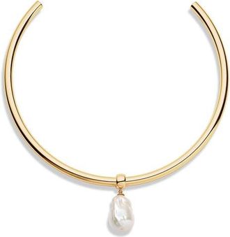 Thatch Talia Pearl Choker in 14K Gold Plated at Nordstrom