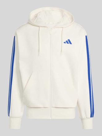 adidas Regular Fit Sweatjacke mit Logo Print in Offwhite, Gr&ouml;&szlig;e XXL