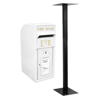 MonsterShop White Royal Mail Post Box with Stand